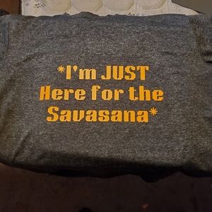 Gray Graphic Tee with Yellow Print